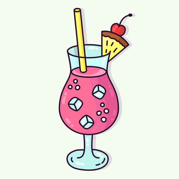 Cocktail colorful drink vector icon - Vektor, obrázek