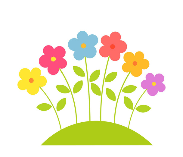 Colorful spring flowers.  - Wektor, obraz