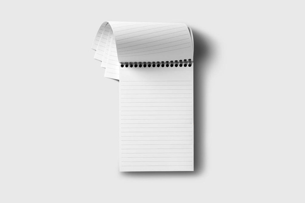 Cuaderno encuadernador espiral maqueta aislado sobre fondo gris suave
.  - Foto, Imagen