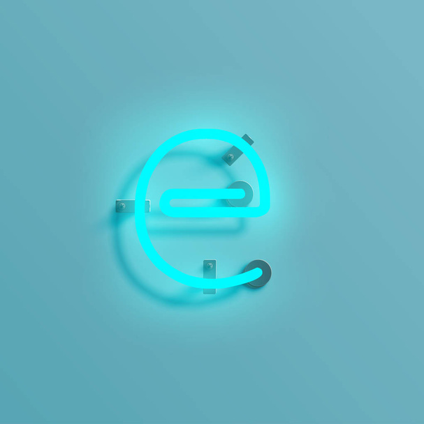 Realistic neon character from a typeset, vector - Wektor, obraz