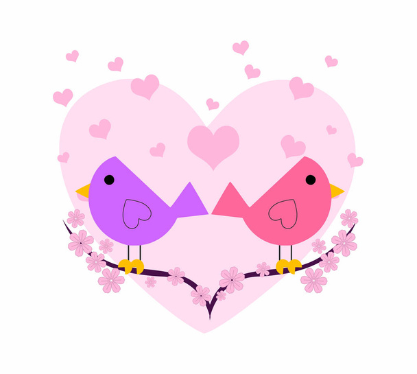 día de San Valentín, pájaro te amo, fondo romántico
.  - Foto, Imagen