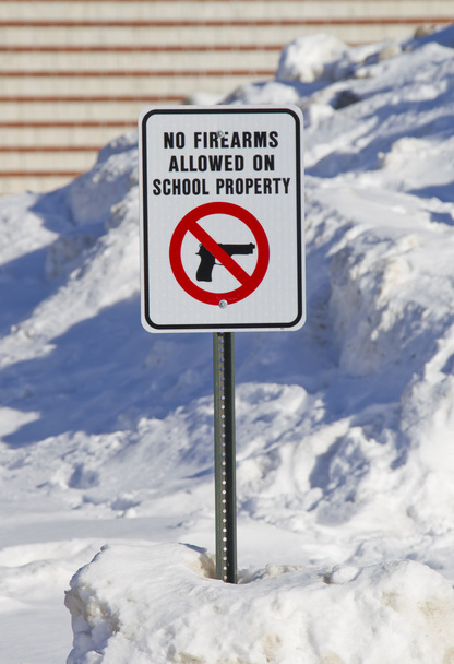 δεν τα πυροβόλα όπλα που επιτρέπεται σε σχολείο ιδιότητα του προβολή πλήρους - Φωτογραφία, εικόνα
