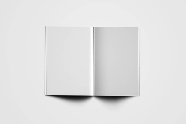 Tyhjä kansi Magazine, kirja, kirjanen, esite eristetty valkoisella taustalla. Mallipohjaa valmis suunnittelu. 3D-renderointi
 - Valokuva, kuva