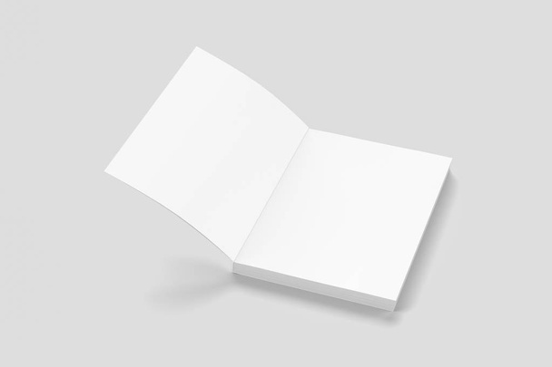 Couverture vierge de magazine, livre, livret, brochure isolé sur fond blanc. Modèle maquillé prêt pour votre conception. rendu 3D
 - Photo, image