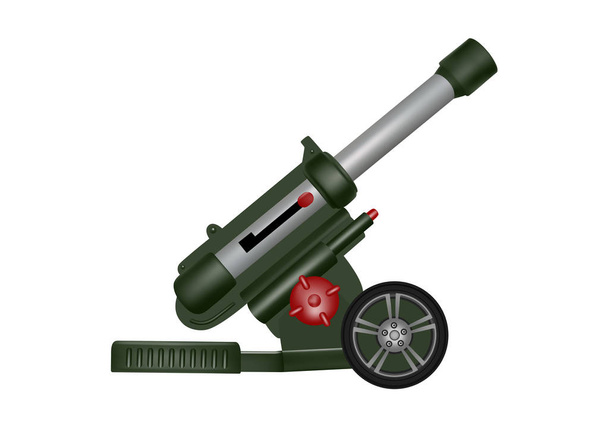 Játék műanyag tüzérségi fegyver a vektor. Tüzérségi fegyver vektoros illusztráció. - Vektor, kép