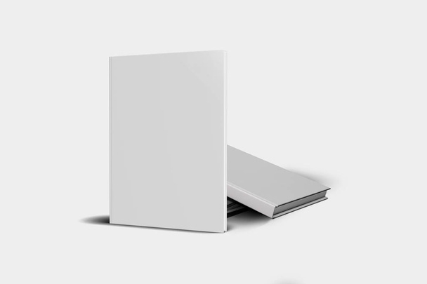 雑誌、書籍、冊子、パンフレットは、白い背景で隔離のブランク カバーあなたのデザインのテンプレートの準備ができてのモックを作成します。3 d レンダリング. - 写真・画像