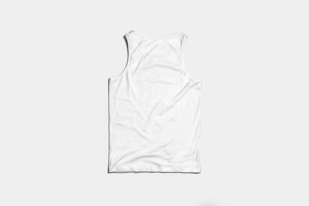 Blank White Tank Top Shirt Mock-up on white background, front side view. High resolution photo. - Photo, Image