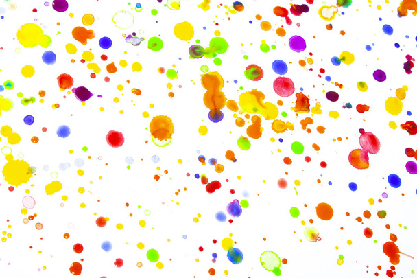 Watercolour Coloured Paint Drips Splatters and spots for Background - Photo, Image