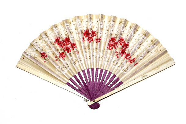 Continental Hand Fan on White Background  - 写真・画像