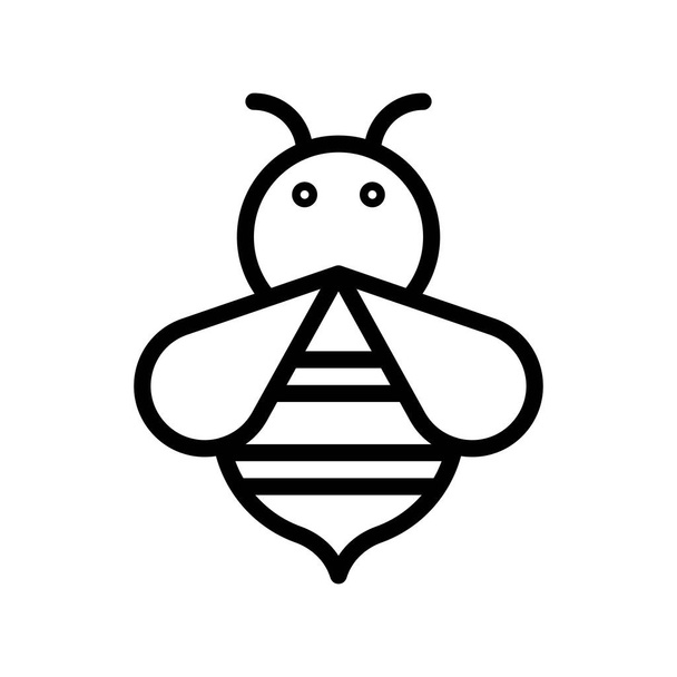 Ilustração do vetor da abelha, ícone isolado da linha da estação da primavera
 - Vetor, Imagem