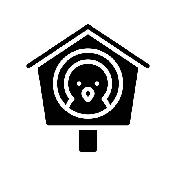 Векторная иллюстрация птичьего домика, Изолированная весенняя икона
 - Вектор,изображение