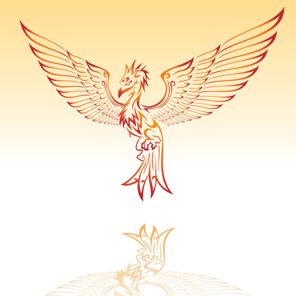 Flaming Phoenix - Vector, afbeelding