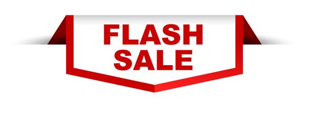 κόκκινο και λευκό πανό flash πώληση - Διάνυσμα, εικόνα