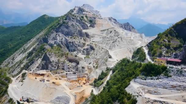 Aerial drone shot of Italian marble quarries - Footage, Video