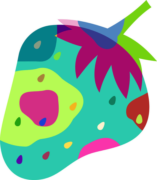 Ilustración de fresa de color psicodélico
 - Vector, imagen