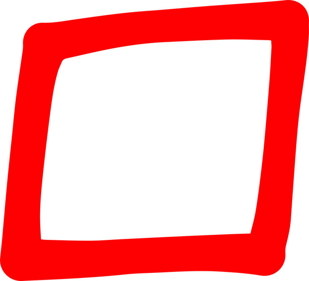 Handgezeichnetes rotes Rechteck  - Vektor, Bild