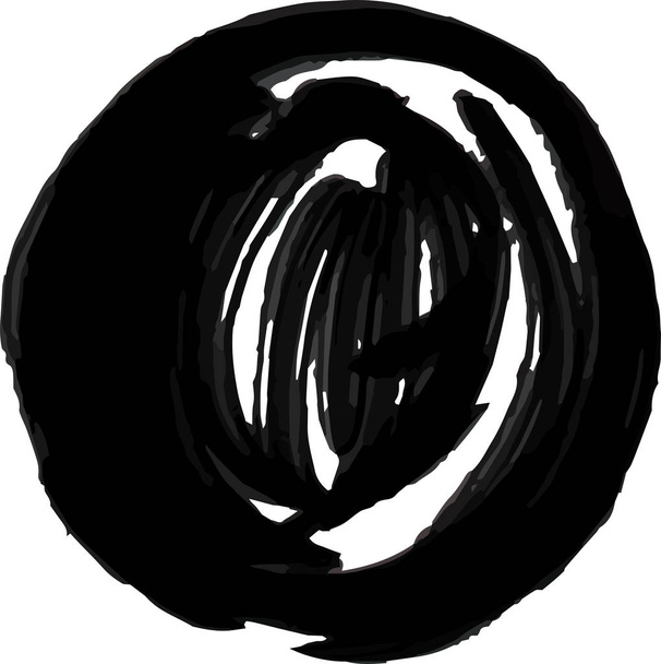 Чорний коло намальовані пензлем - Вектор, зображення