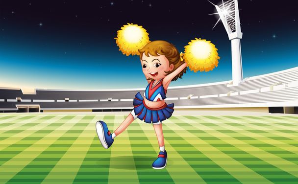 A cheerer performing at the stadium - Vector, Image