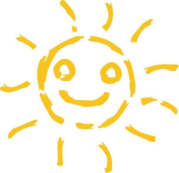 Kézzel festett sárga nap illusztráció  - Vektor, kép