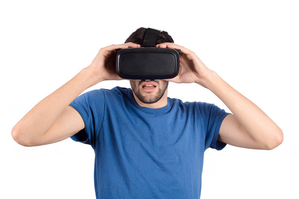 Man experiencing virtual reality.  - Photo, image