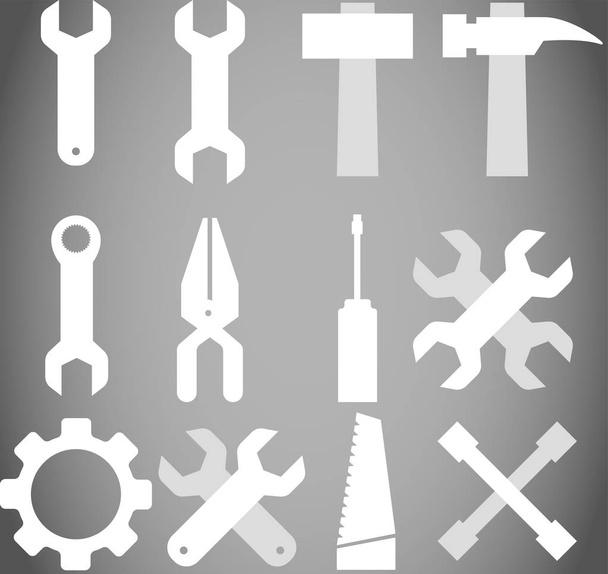 White Tool icon set - Vector, Image