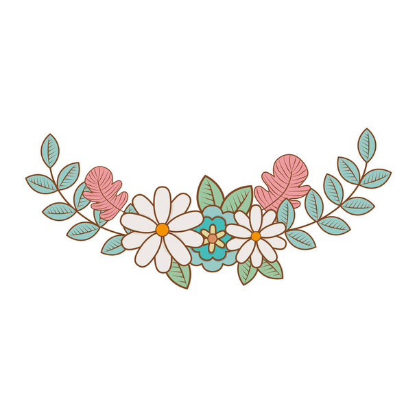 corona de corona de flores lindas
 - Vector, Imagen