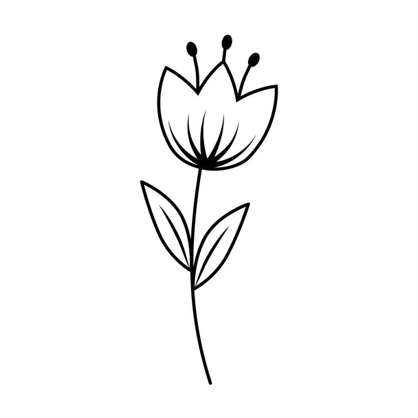 beautiful flower decorative icon - Vektor, obrázek