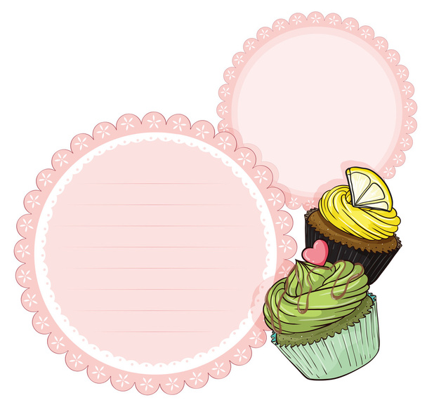 Papelería vacía con cupcakes
 - Vector, Imagen