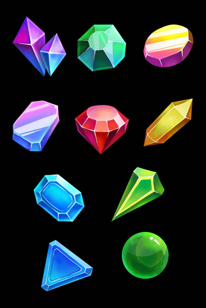 close up view of colorful gems illustration - Photo, Image