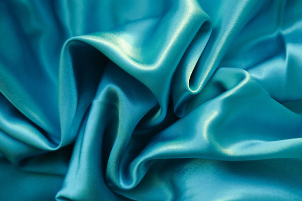 Fabric blue waves - material for background and texture. - Фото, зображення