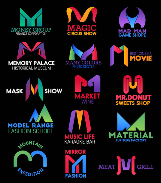 Значки фирменного стиля буквы М
 - Вектор,изображение