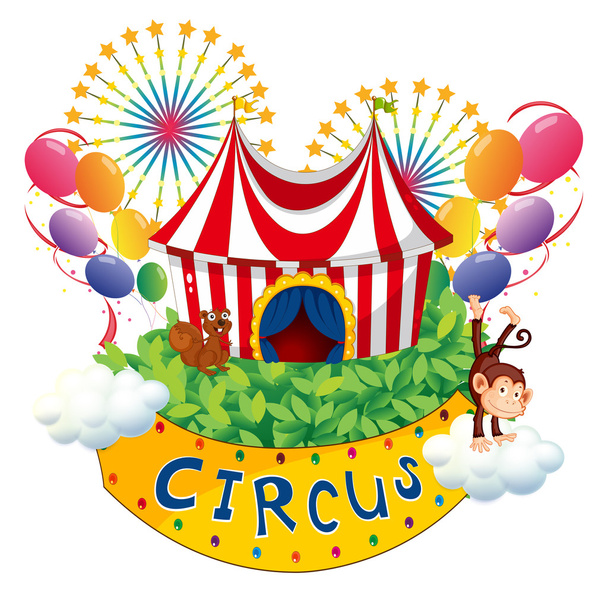 A carnival with a circus signboard - Vector, Image
