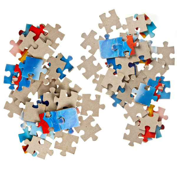 Kağıt jigsaw puzle izole - Fotoğraf, Görsel
