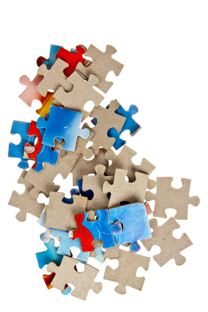 Paper jigsaw puzle isolated - Foto, Imagen