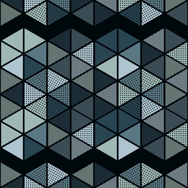 Trendy seamless pattern designs. Figures from multi-colored hexagons. Vector geometric background. Can be used for wallpaper, textile, invitation card, wrapping, web page background. - Vector, Image