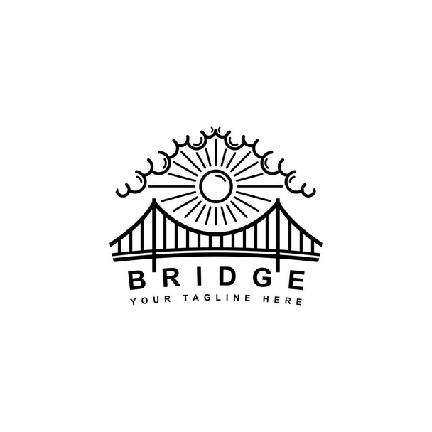 Σχεδιασμός απλό κρεμαστή γέφυρα - Διάνυσμα, εικόνα