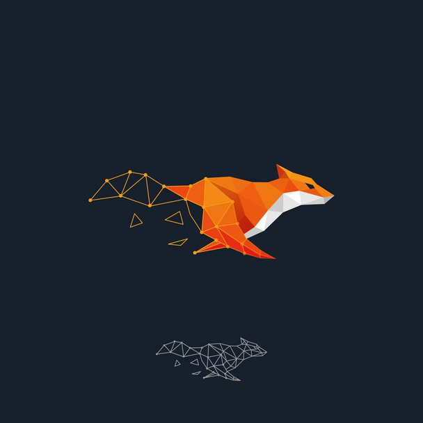 Futó Fox színes koncepció illusztráció vektor sablon - Vektor, kép