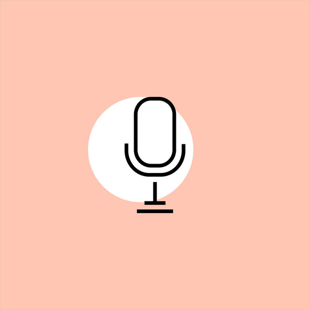 Retro microphone flat vector icon on colorful background
 - Вектор,изображение