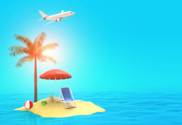 Summer vacation travel illustration - Photo, Image