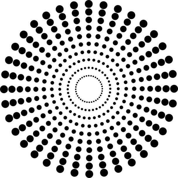 Чёрный радиальный концентрический элемент
  - Вектор,изображение