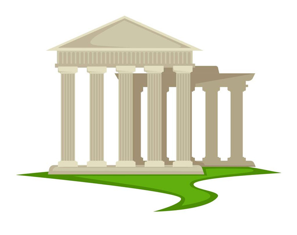 Ancient Greek pillars Greece architecture attraction or landmark - Vector, Image