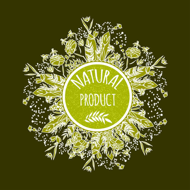Vector label for natural cosmetic products. - Vector, Image