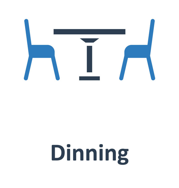 ダイニング テーブル分離ベクトル アイコンを簡単に変更または編集することができます。 - ベクター画像