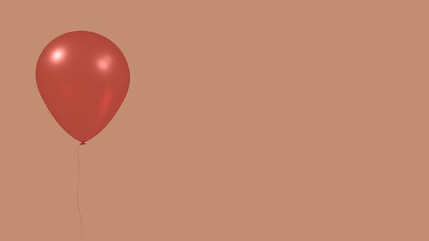bej renkli arka plan üzerinde turuncu balon - Fotoğraf, Görsel