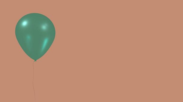 turkus balon na beżowym tle - Zdjęcie, obraz
