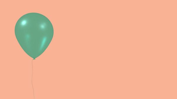 balão turquesa em um fundo de coral
 - Foto, Imagem