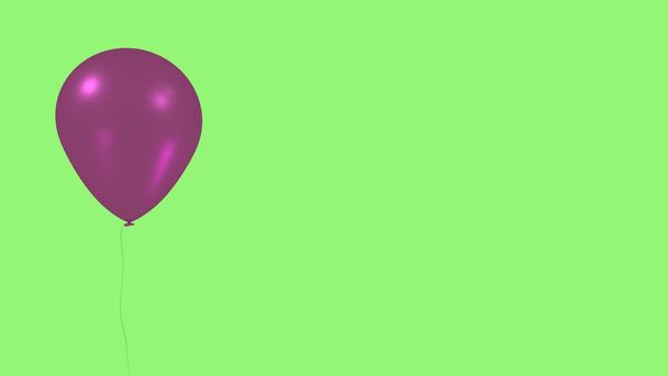 violetti ilmapallo vihreällä taustalla
 - Valokuva, kuva