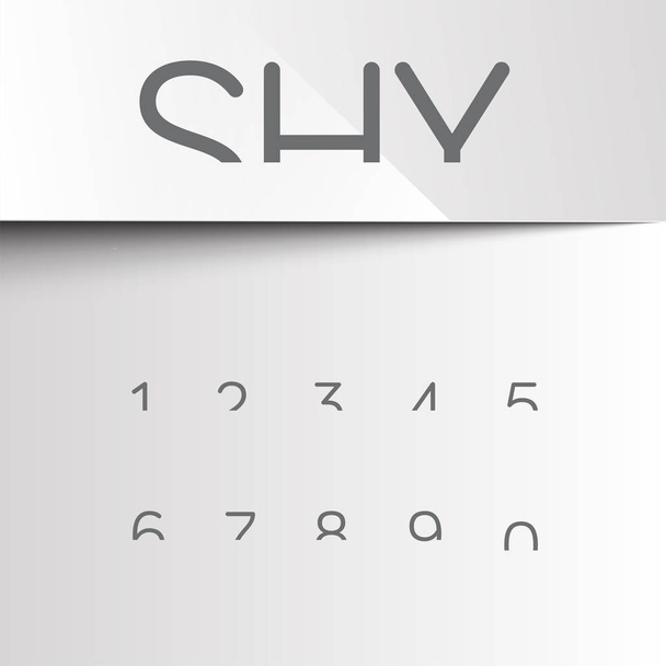 Verlegen lettertype met alleen de bovenkant van de tekens, vector - Vector, afbeelding