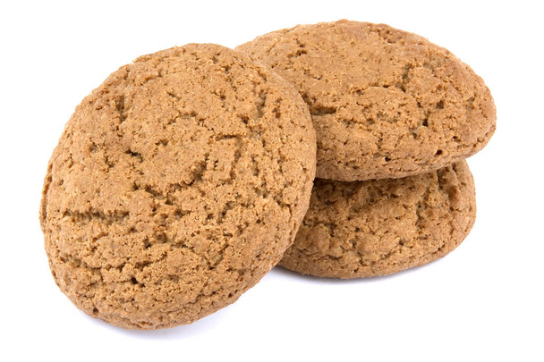Вівсяне печиво на білому тлі
 - Фото, зображення