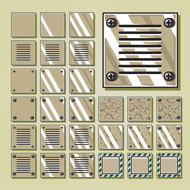 Military desert tilesets for video game - Vector, Image